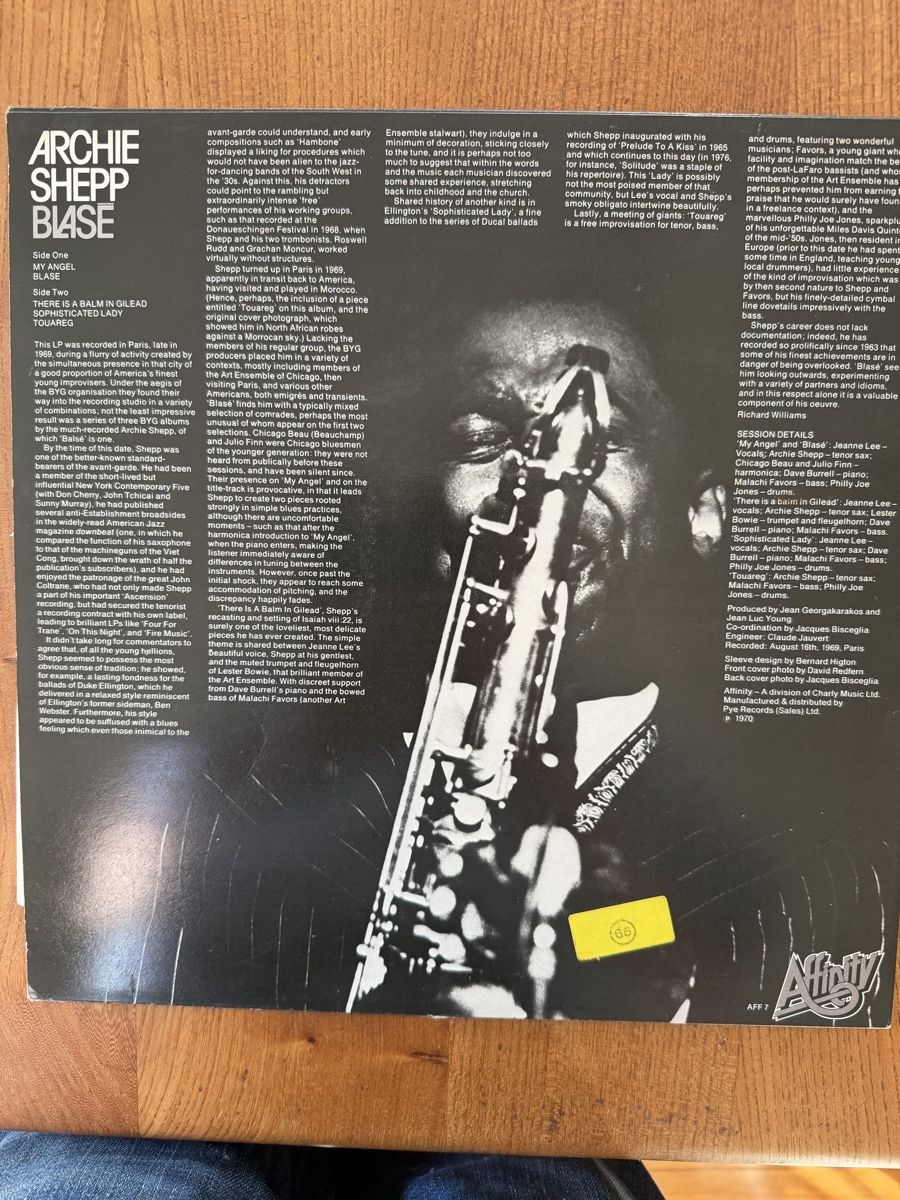 Dischi in vinile: Archie Shepp: Blase – Usato da Winterthur venduto da romaroma 1