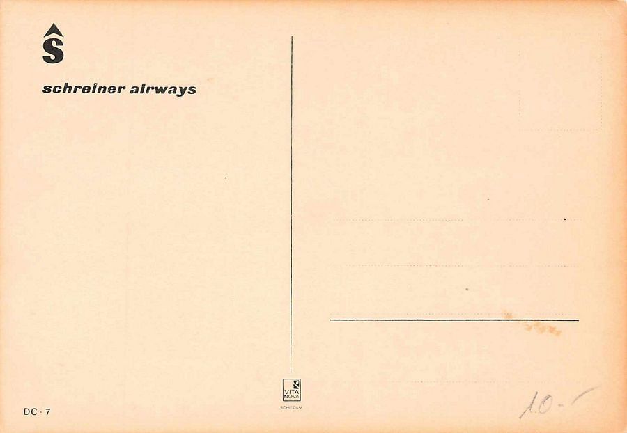 Cartoline postali: Schreiner Airways DC 7 – Usato da Frauenfeld venduto da POML 1