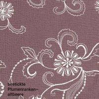 Musselin bestickte Blumenranken - altbeere