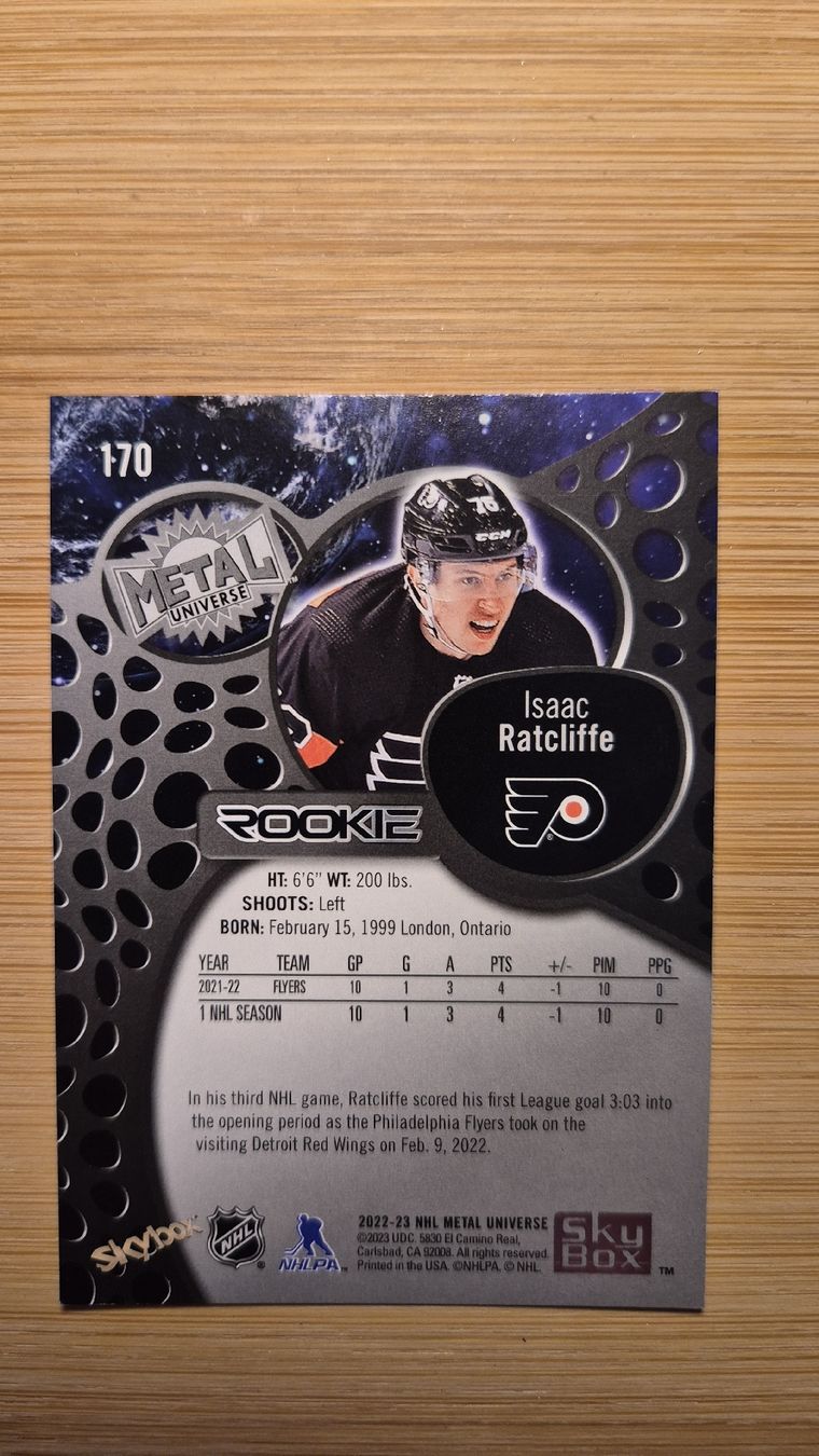 NHL Carte collezionabili: NHL Philadelphia Flyers Isaac Ratcliffe – Usato da Bellach venduto da paedu-1980 1
