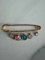 Anstecknadel Elefant, Initiale "L" & Blumen