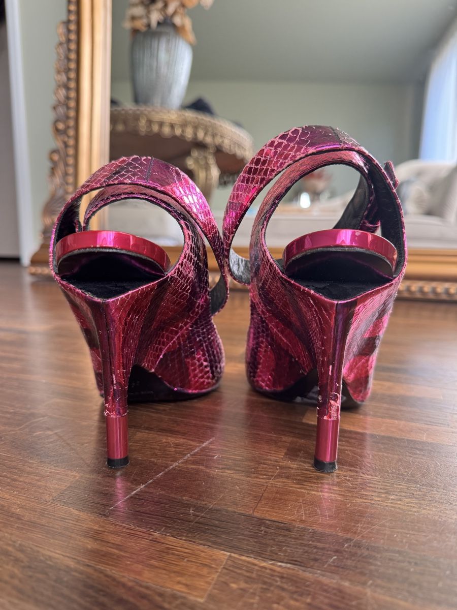Tom Ford Scarpe da donna: auth TOM FORD metallic pink  PYTHON WEDGE Ankle Strap Pumps – Usato da Baar venduto da TheArchive 3