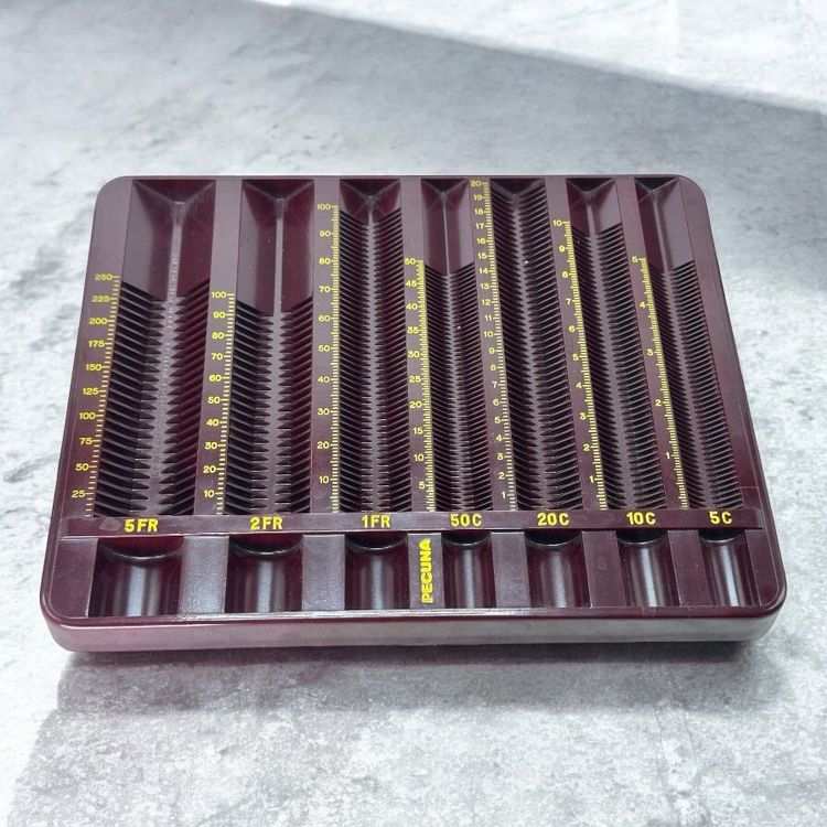 Monnayeur pièces euro, monnayeur serveur, monnayeur avec 5 Compartiments pour Monnaie en Plastique (Noir