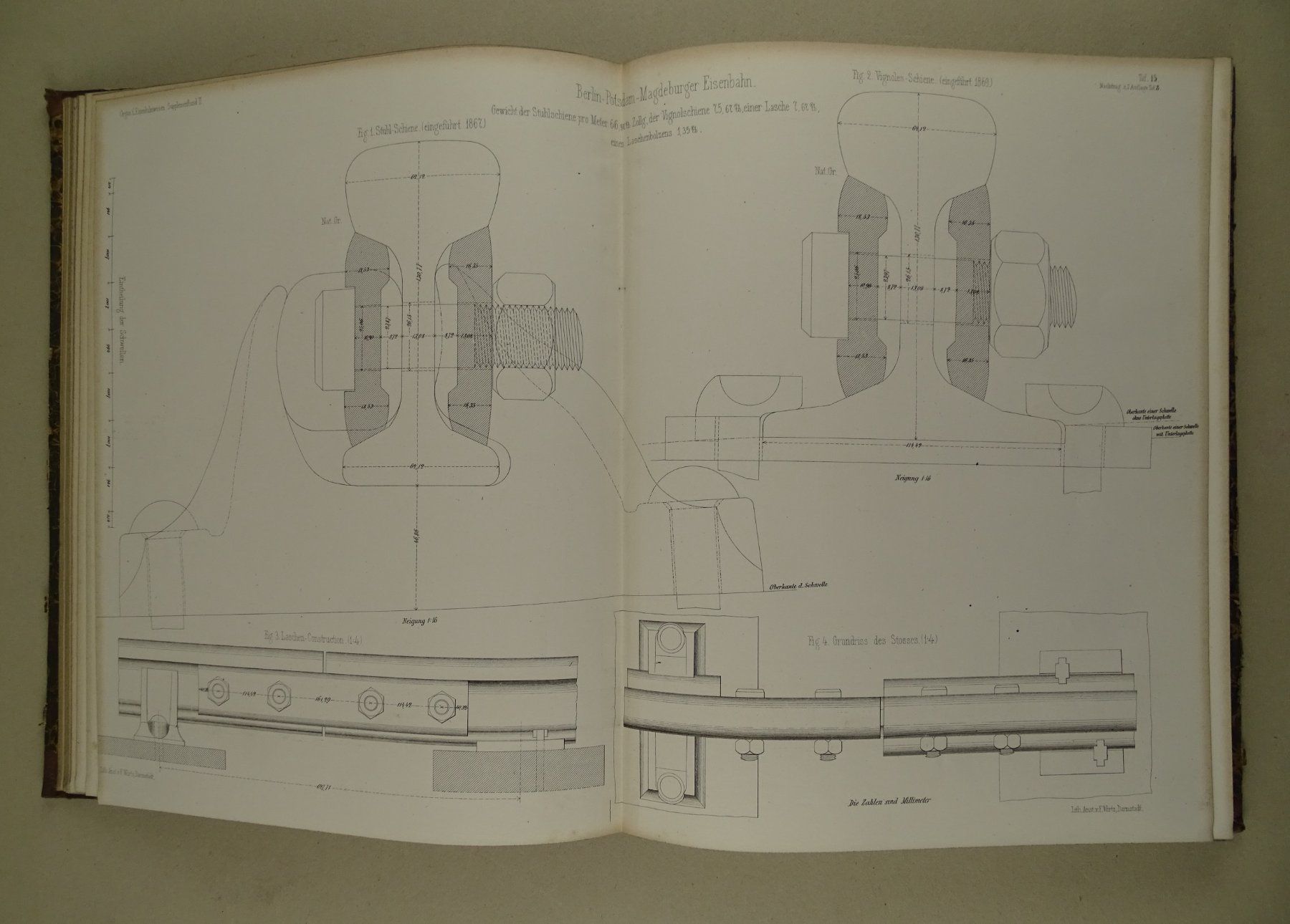 Libri: FORTSCHRITTE DES EISENBAHNWESENS IN TECH. BEZIEHUNG, 1871 – Usato da Grüningen venduto da Kartensammler 5