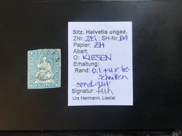 1857-1862 Strubel 23G mit Stempel Kiesen und Kleinattest