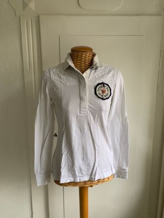 DEFRY 01 - Langarm Polo-Shirt weiss M