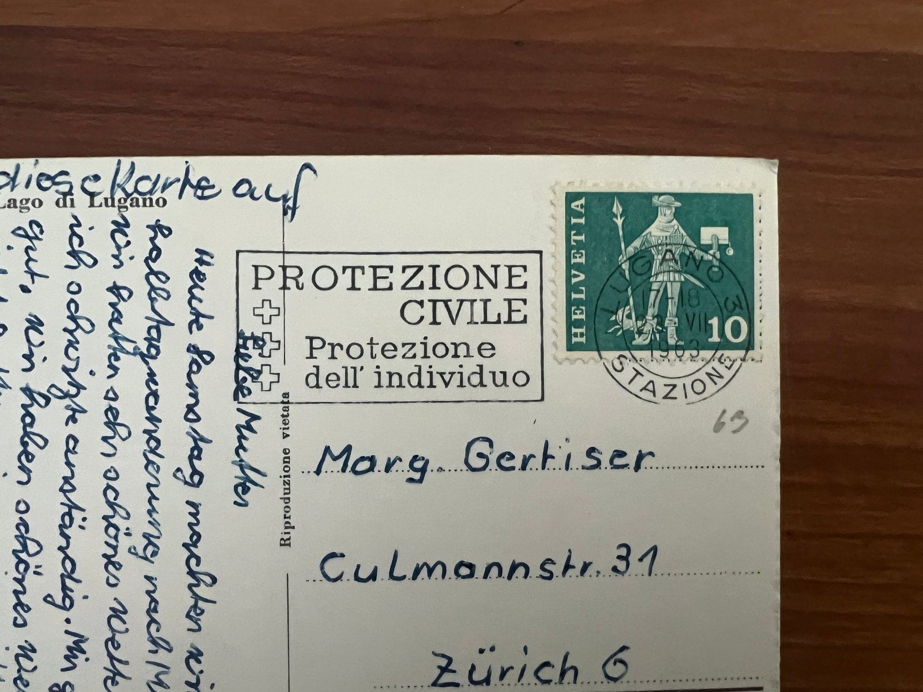 Ansichtskarten: AK  1963 Morcote   (G3152) – Gebraucht aus Hinwil von Sidi4 1