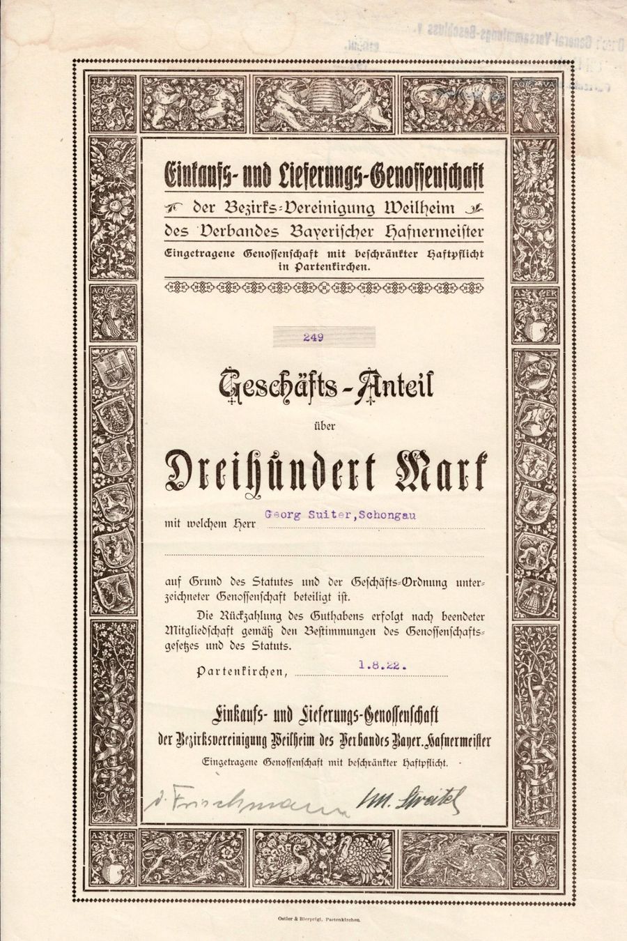 Documenti: Rheinische Hypotheken-Bank – Usato da Ittigen venduto da hiwepa