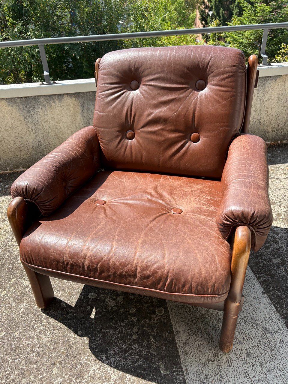 Sessel: Mid-Century Ledersessel – Gebraucht aus Ins von ab_80 2