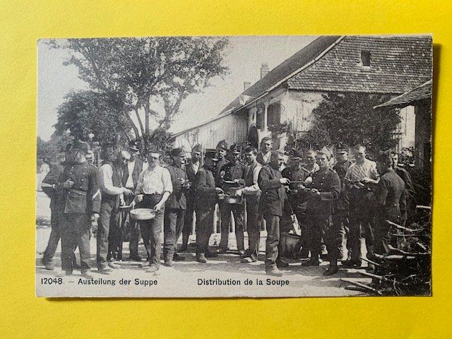 Cartoline postali: Militaria Distribution de la soupe – Usato da St-Prex venduto da Epicard