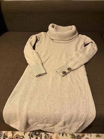 Beiges Wolle-Cashmere Pulloverkleid von Massimo Dutti, Gr. S