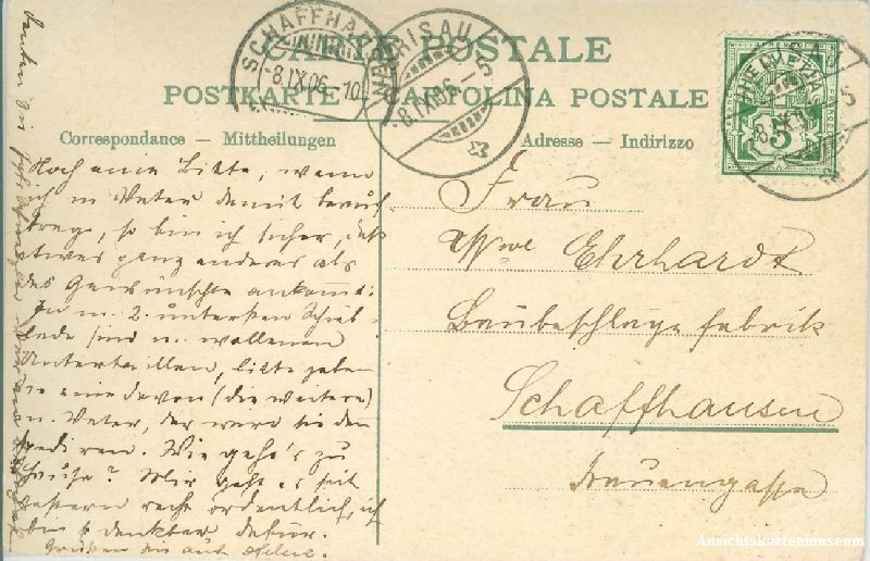 Cartoline postali: Herisau - Heinrichsbad Litho + 1906 – Usato da Emmenbrücke venduto da teestube 1