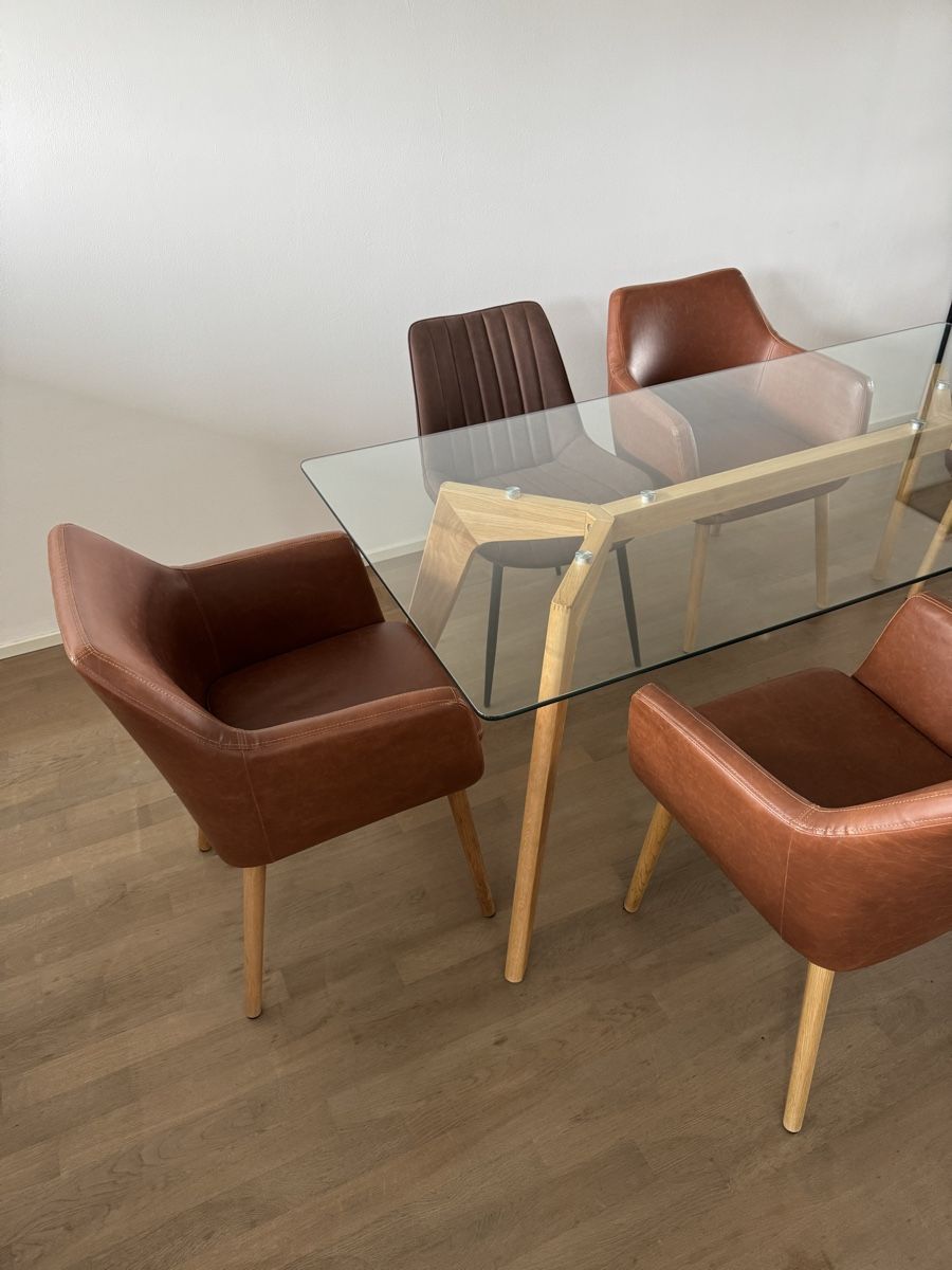 Set di tavolo e panche: Glastisch + 6 Stühle – Usato da Buchs ZH venduto da manu0123 3