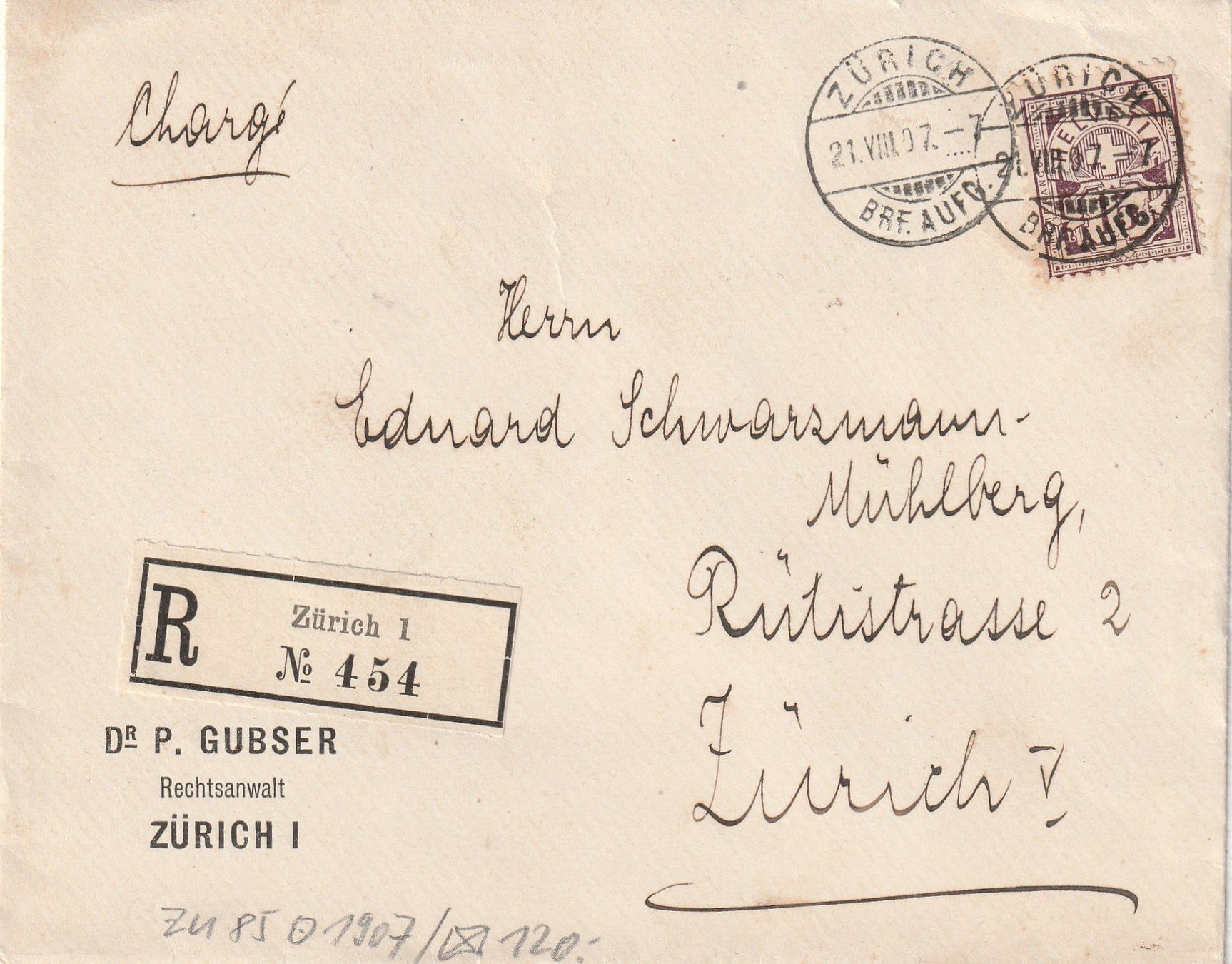 Tutti i francobolli: Zu. Nr. 85 auf R-Brief – Usato da Rorschacherberg venduto da fratovi2