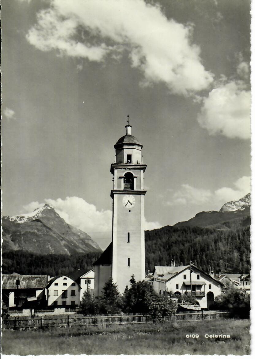 Ansichtskarten: Celerina Kirche 1951 – Gebraucht aus Hochdorf von Ziegel-16