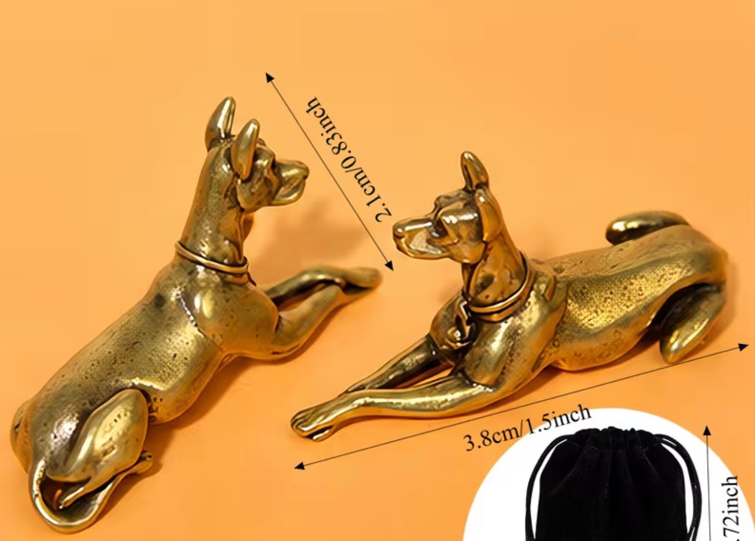 Statuette: Hund Dobermann Miniaturfigur aus massivem Messing – Nuovo e nell'imballaggio originale da Langenthal venduto da Seelenfreunde 1