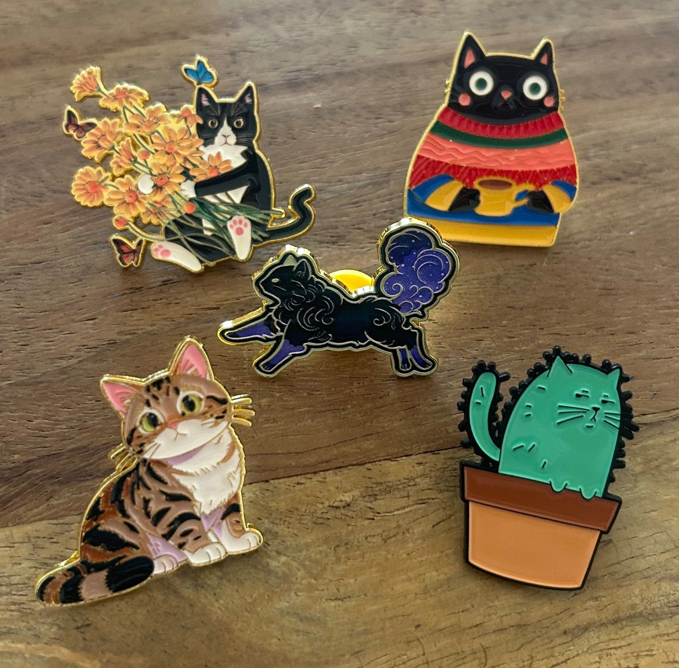 Placchette & Badge: 5x Pin Katzen – Nuovo e nell'imballaggio originale da Geneve venduto da vane267