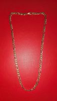 Gold-Kette Halskette Gold-Weissgold Figaro Panzerkette