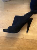 Uterqüe, Black Suede Sandals, Size 37