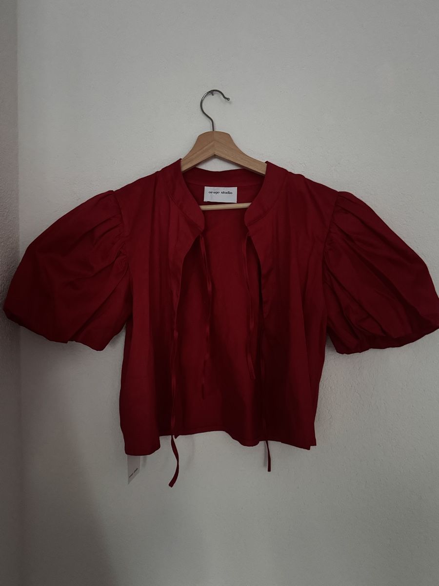 Camicette: Orage Studio Cropped Top, Red with Tie, size S, chic! – Nuovo e nell'imballaggio originale da Dietikon venduto da dom_pvq5