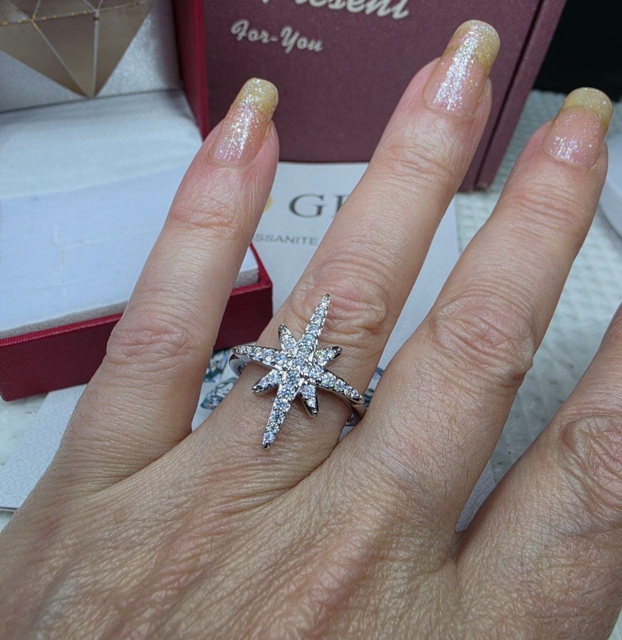 Anelli: Bague argent avec diamants de moissanite GRA – Nuovo e nell'imballaggio originale da Reconvilier venduto da Tsma67