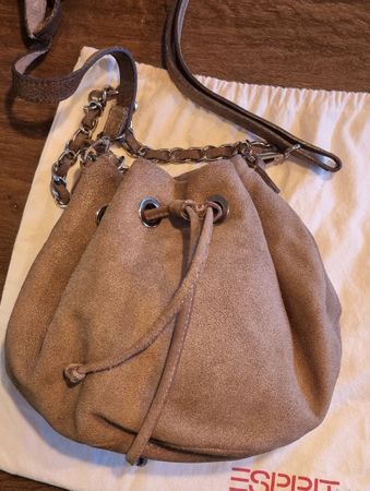 Esprit Handtasche, Beutelform, Leder