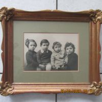 Antikes Foto gerahmt, Kinderbild, Goldrahmen, Vintage