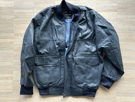 Lederjacke Herren Neu Gr. XS Navy