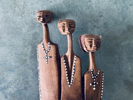 Antike Afrikanische Skulptur aus Palisander Holz Handarbeit