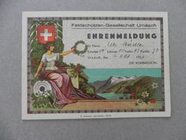 Schützenfest Karte Ehrenmeldung Urnäsch App. 1931