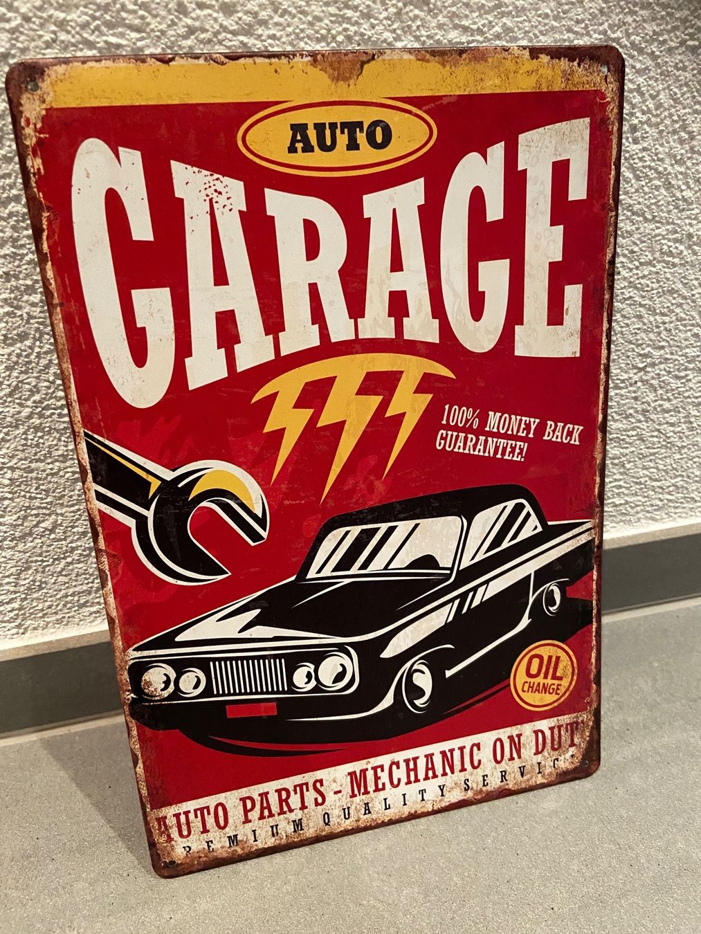 Schilder: SCHILD Vintage Blechschild GARAGE AUTO NEU – Neu und originalverpackt aus Seon von Aaargauer01 1