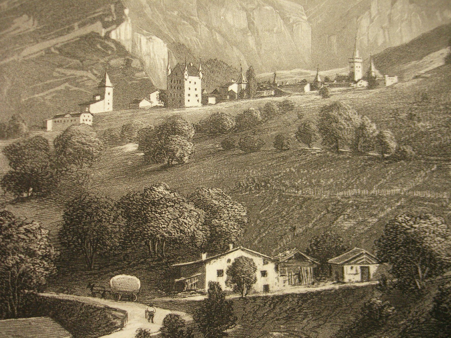 Stiche: LEUK, LOUÈCHE, AQUATINTA 1865 – Gebraucht aus Grüningen von Kartensammler 2