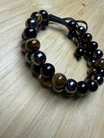 Perlenarmband Tigerauge Onyx verstellbar neu