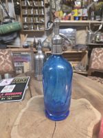 Sodaphon Siphon Flasche blaues Glas guter Zustand