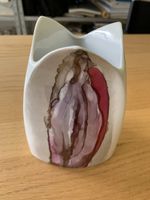 Vase Porzellan, handbemalt, Lüstertechnik / UNIKAT