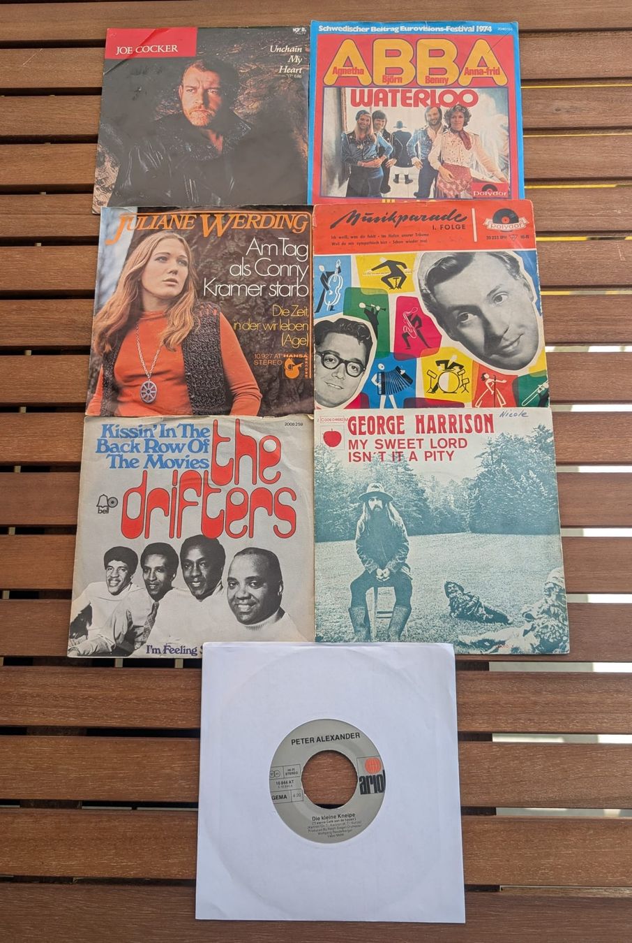 Dischi in vinile: 7 Singles Vinyl - ABBA, George Harrison, Joe Cocker, ... – Usato da Widnau venduto da angiel02