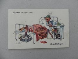 CH Humor Motiv Karte Miltär Rueblikarte Bären Katzen ca.1940