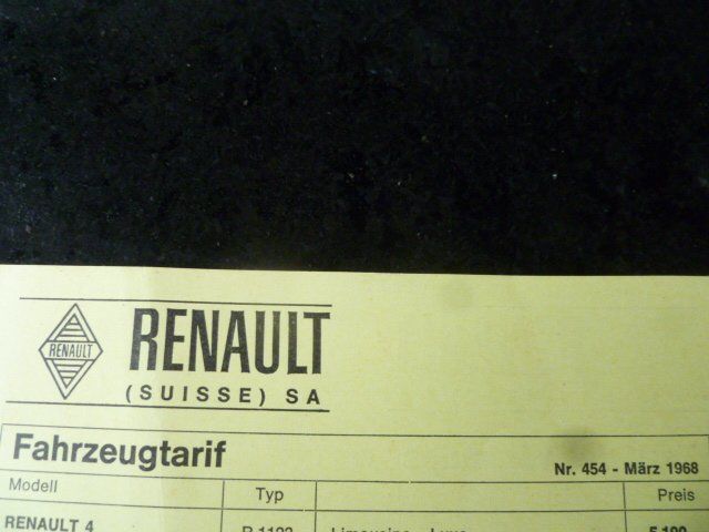Renault Documenti: Renault Preisliste Nr. 454 - März 1968 – Usato da Zofingen venduto da sosalinos01
