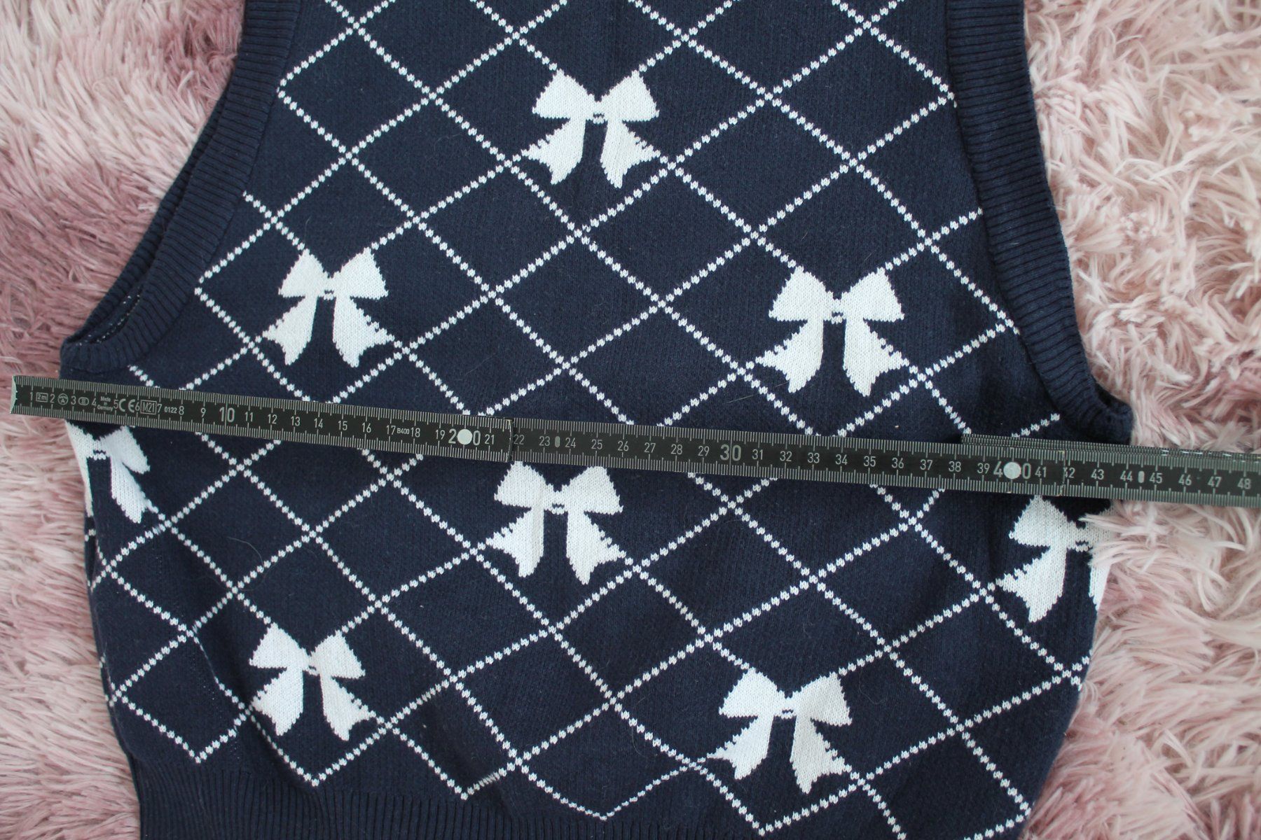 Only Gilet & Giacche senza maniche: Only Pullunder Weste, dunkelblau mit Schleifen Maschen – Nuovo (secondo la descrizione) da Hüttwilen venduto da pinti55 3