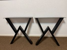Esstisch Beine 2 Stück Metall schwarz