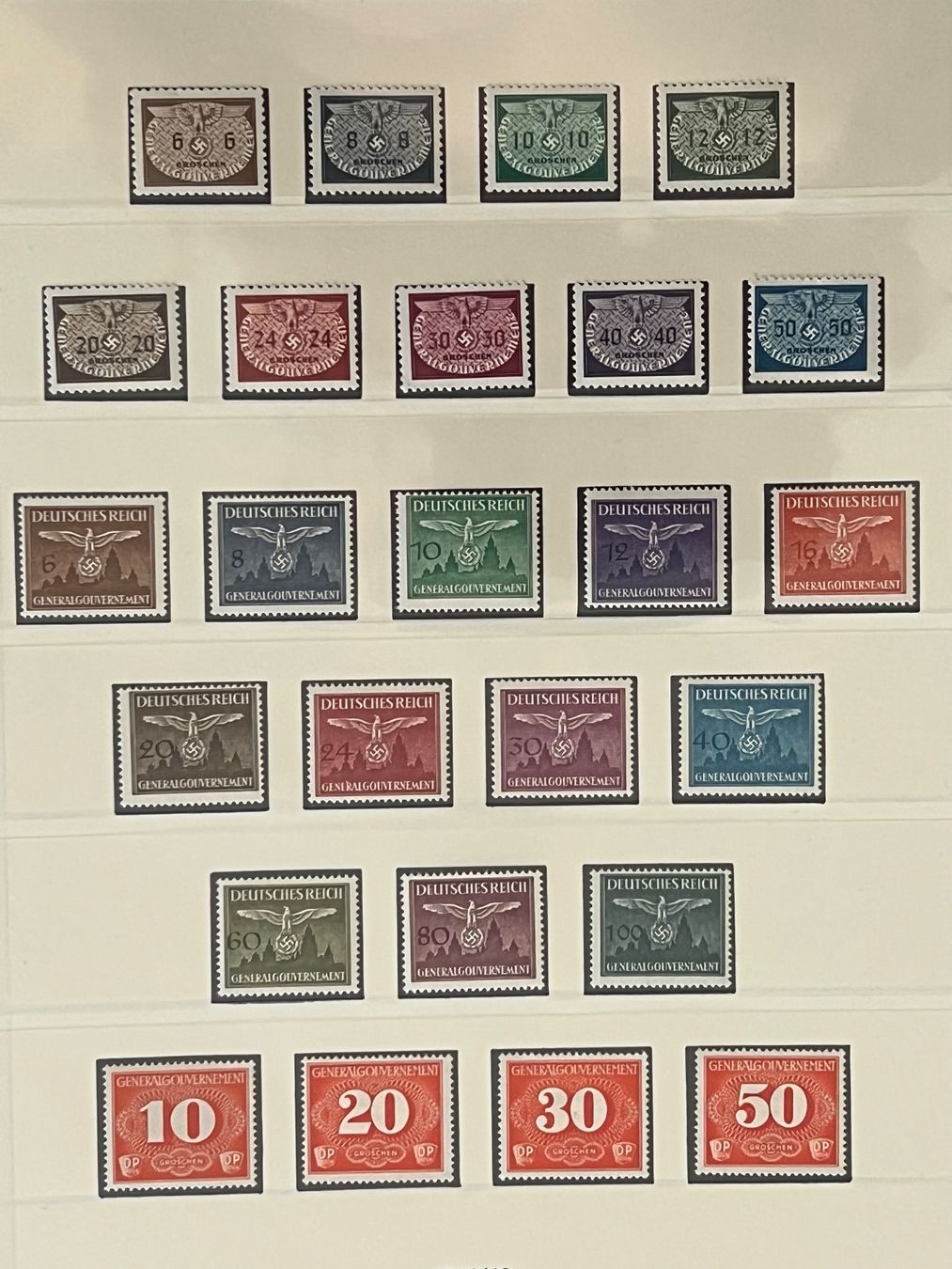 Alle Briefmarken: DR „Generalgouvernement" 1940/43 postfrisch – Gebraucht aus Altikon von Linus62