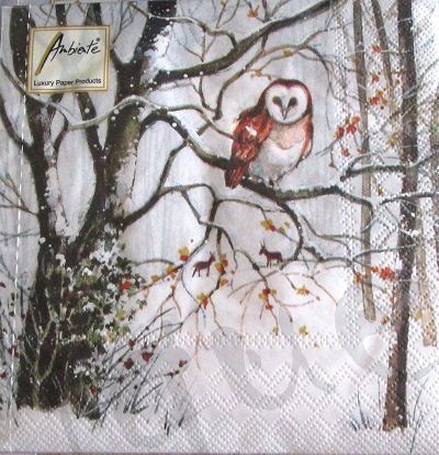 Tovaglioli: Serviette winter owl (t343) 2Stk. – Nuovo (secondo la descrizione) da Schlatt TG venduto da kreativ-atelier