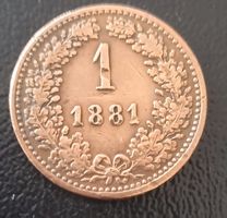 Oesterreichische Scheidemünze 1 Kreuzer 1881 Kupfer