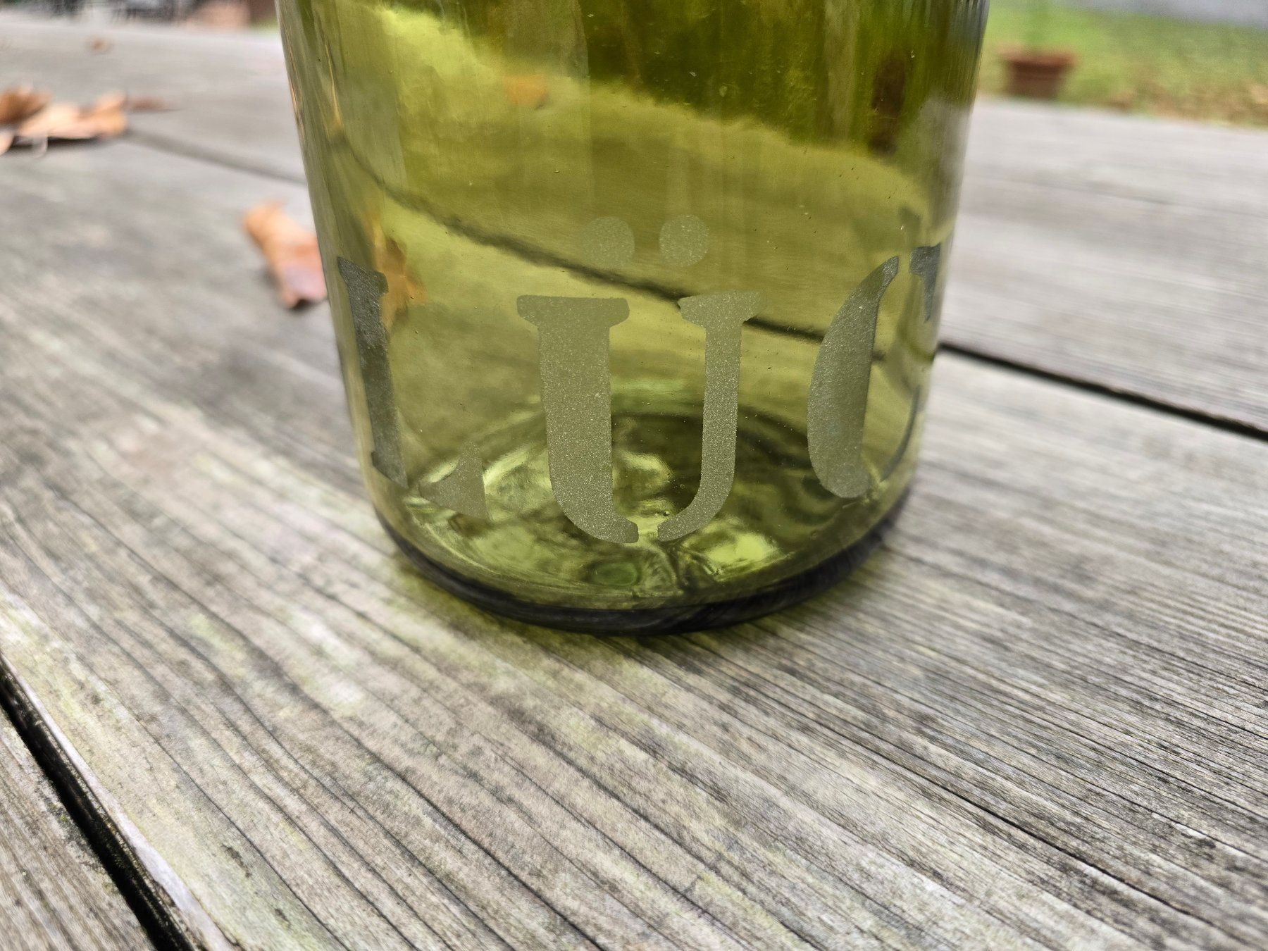 Bülacher Behälter & Ähnliches: Glas: Bülacherglas mit Einritzung GLÜCK – Gebraucht aus Romanshorn von Rachacha 1