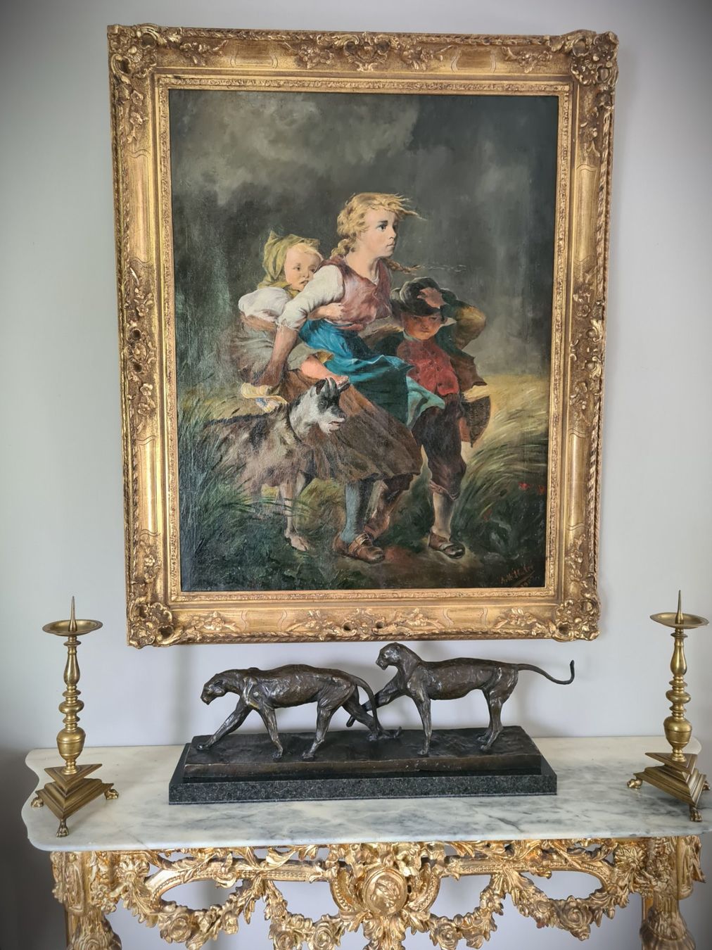 Dipinti: Grossartiges Gemälde von Arthur Hutter 1903 – Usato da Rotkreuz venduto da Dobermann5 2