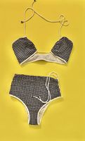 Bikini kariert blau weiss Grösse 75D von La Perla