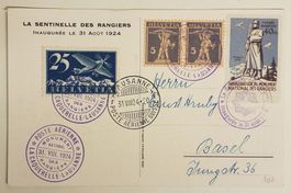 B184) 1924 Flugpost Vignette Officiele Karte Lp