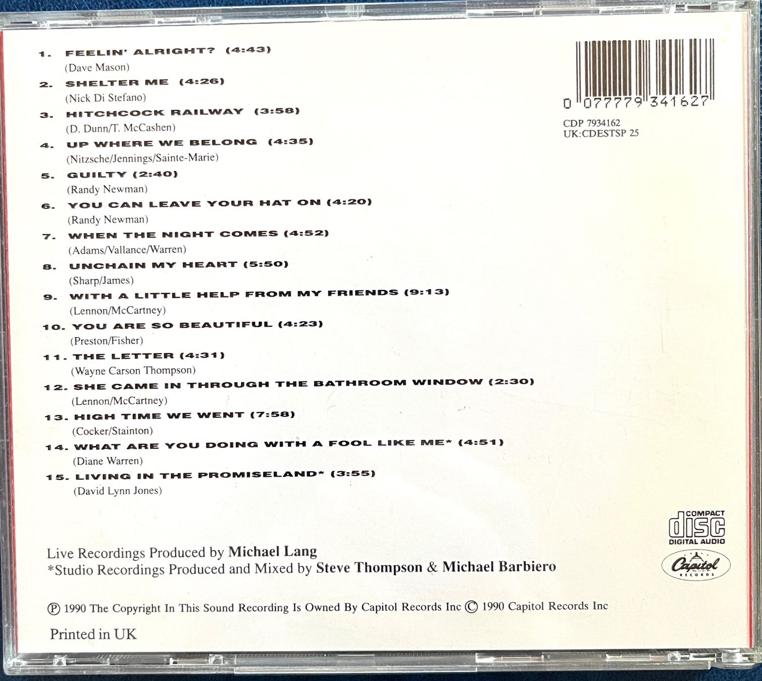 CDs: CD - Joe Cocker - include "Feelin' Alright" [Capitol] – Gebraucht aus Renan BE von johncactus 1