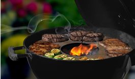 Plaque barbecue en acier en 2 parties pour grill 57 cm