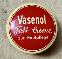 Alte kleine Blechdose für Verkaufsladen VASENOL Fett-Creme